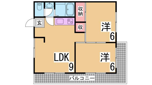 神戸市長田区大谷町３丁目の賃貸マンションの間取り