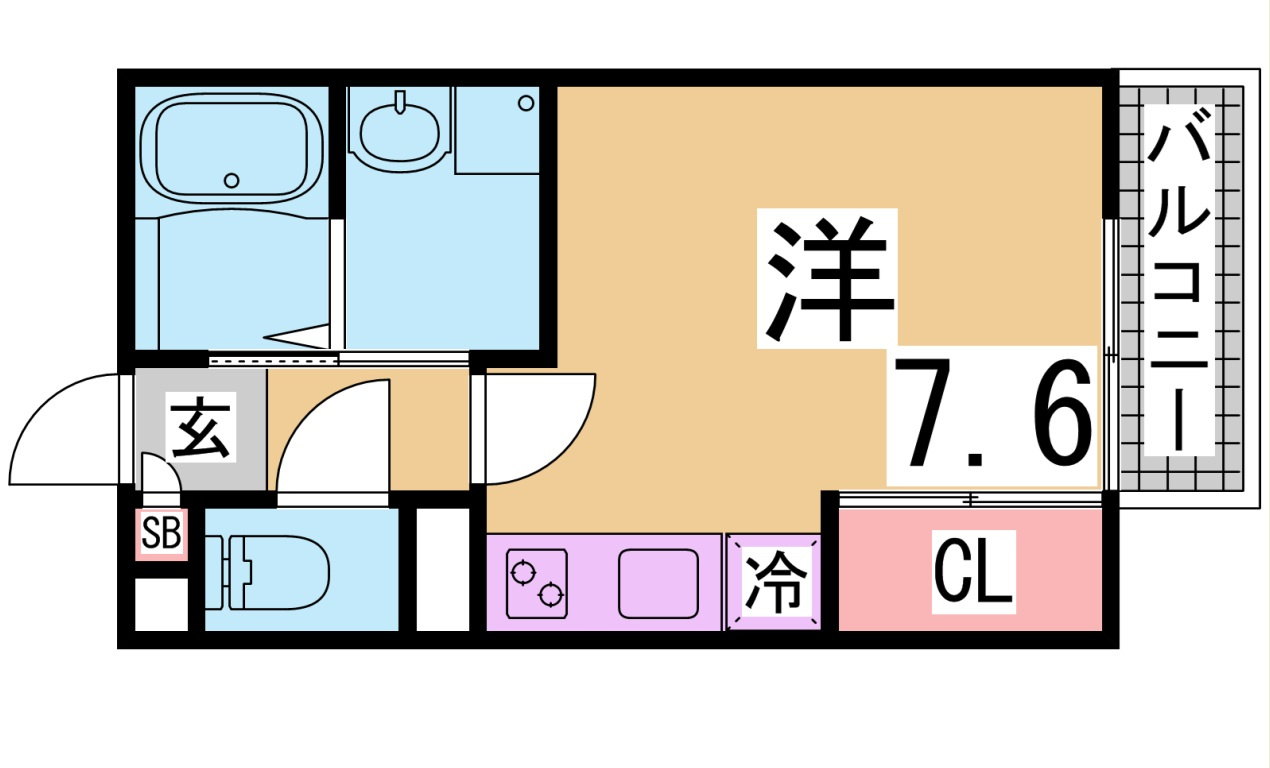 神戸市須磨区千守町１丁目のアパートの間取り|洋室