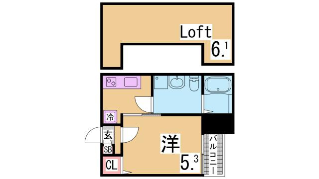 神戸市兵庫区切戸町のアパートの間取り