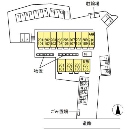 Ｄ－ｒｏｏｍ小倉寺 Ａの区画図