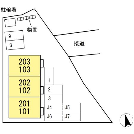 ロイジェントパークス野田町5丁目 A棟の区画図