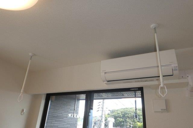 倉敷市中庄のアパートの設備|室内物干し