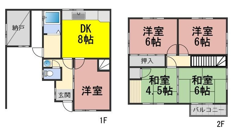 ６３４１０　岐阜市粟野西5丁目中古戸建ての間取り