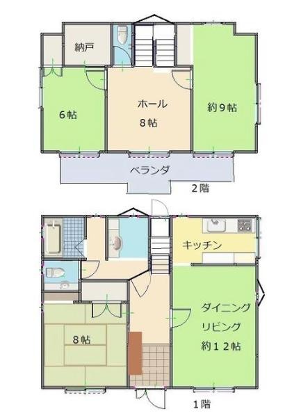 土浦市中村南6丁目　中古戸建の間取り