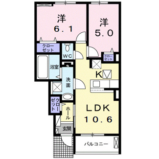 【間取り】 | プラシードⅡ　Ｂ棟