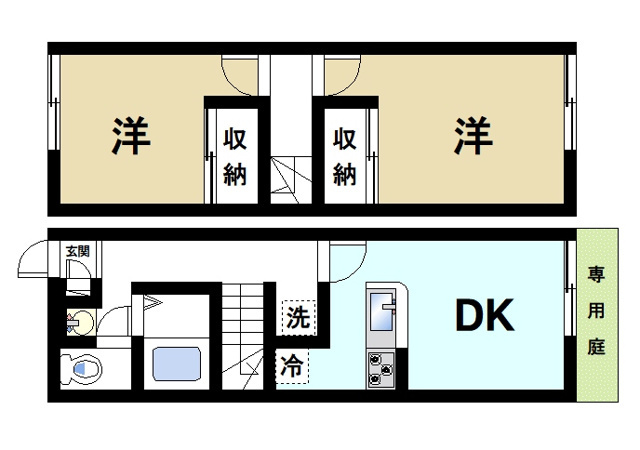 レオパレスＹＡＭＡＤＡｏｎｅの間取り|テラスハウスです