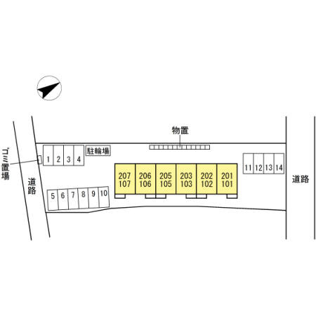 アンソレイエⅢの区画図