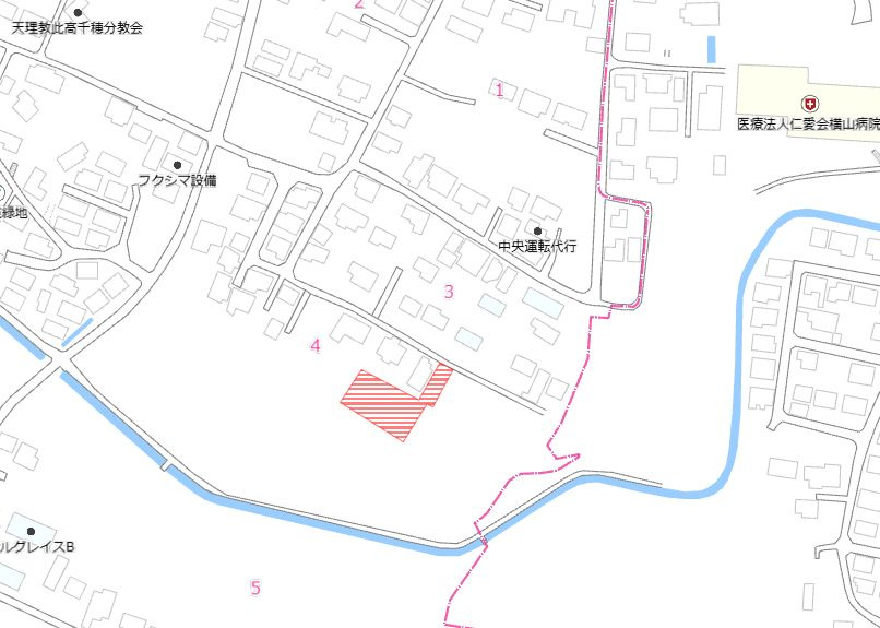 都城市南鷹尾町の売地の土地図