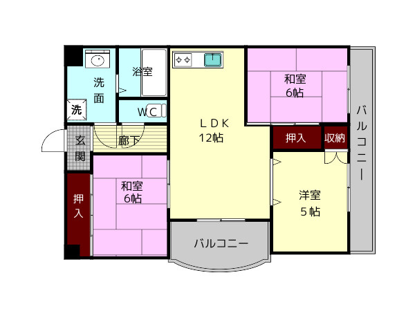 インペリアル東生駒の間取り