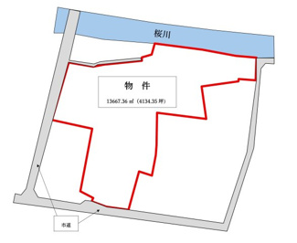 【土地図】 | 桜川市青柳4137坪売地