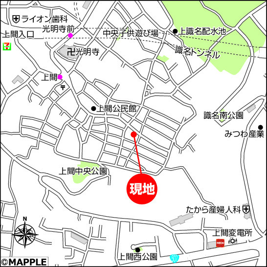 ハートフルタウン那覇市上間　全2棟　1号棟の地図