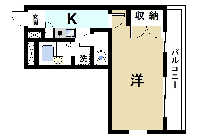 レオパレス大陽弐番館の間取り|1K