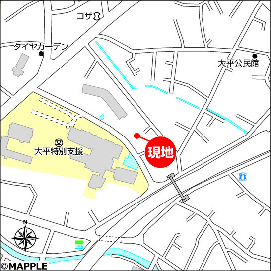 ハートフルタウン浦添市大平　全2棟　1号棟の地図
