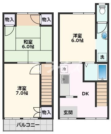 【間取り】 | 旭第2ハイツ