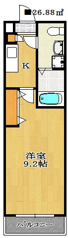 【間取り】 | ミリアビタ南本町　 | ゆったりとした洋室9帖のお部屋です