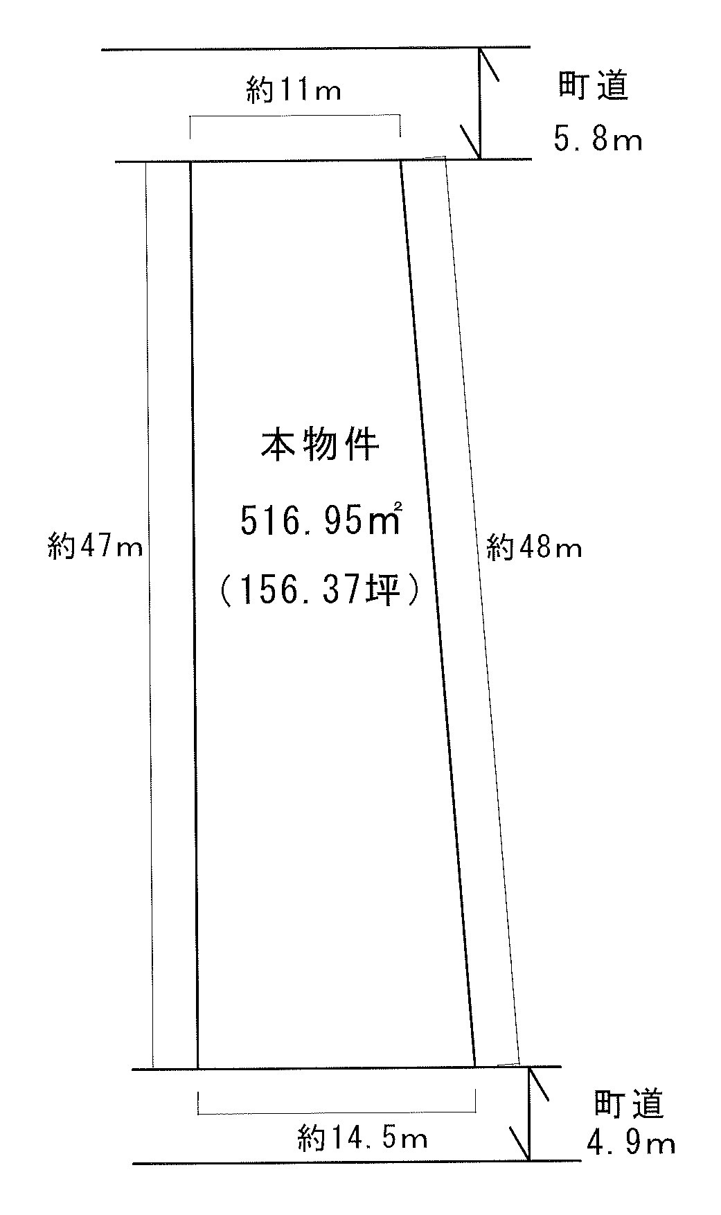 川西町上小松　売地の土地図