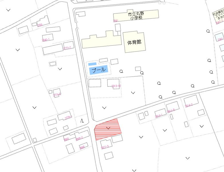 都城市野々美谷町の売地の土地図
