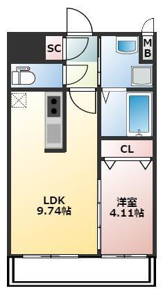 【間取り】 | Calm Riviere箱崎 | 現況優先。