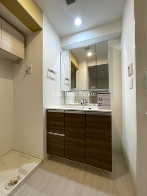 【独立洗面台】 | プラシーデンス淡路町 | 朝の支度にも助かる、独立の洗髪洗面化粧台