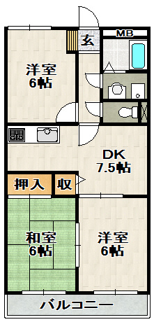 ハーモニーマンションA棟の間取り