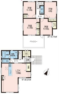 【間取り】 | 川越市南大塚　新築分譲　「南大塚駅」徒歩10分　敷地36坪　【大東東小学区】
