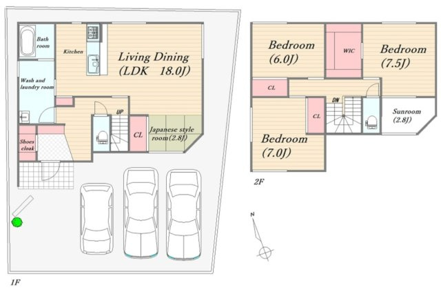 【間取り】 | ルルーディア益野町④1号棟 | 築1年経っているので新築ではないですが、未入居のデザイン性の高い戸建です。