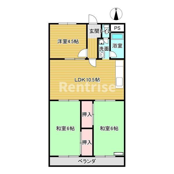 一宮市木曽川町門間字南島海の賃貸マンションの間取り