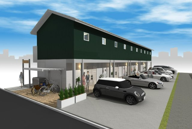 近江八幡市出町の店舗事務所の外観パース