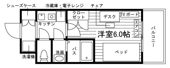 学生会館　BlanCanvas京都鞍馬口の間取り|代表的な間取りです。