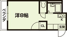 大学生協指定学生会館 Sha Maison les copains 一条の間取り|代表的な間取りです