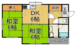 パインヒルⅡ　南棟の間取り