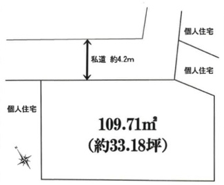 【土地図】 | 鶴ヶ島市下新田　建築条件なし売地　東武越生線『一本松駅』徒歩7分　【新町小学区】