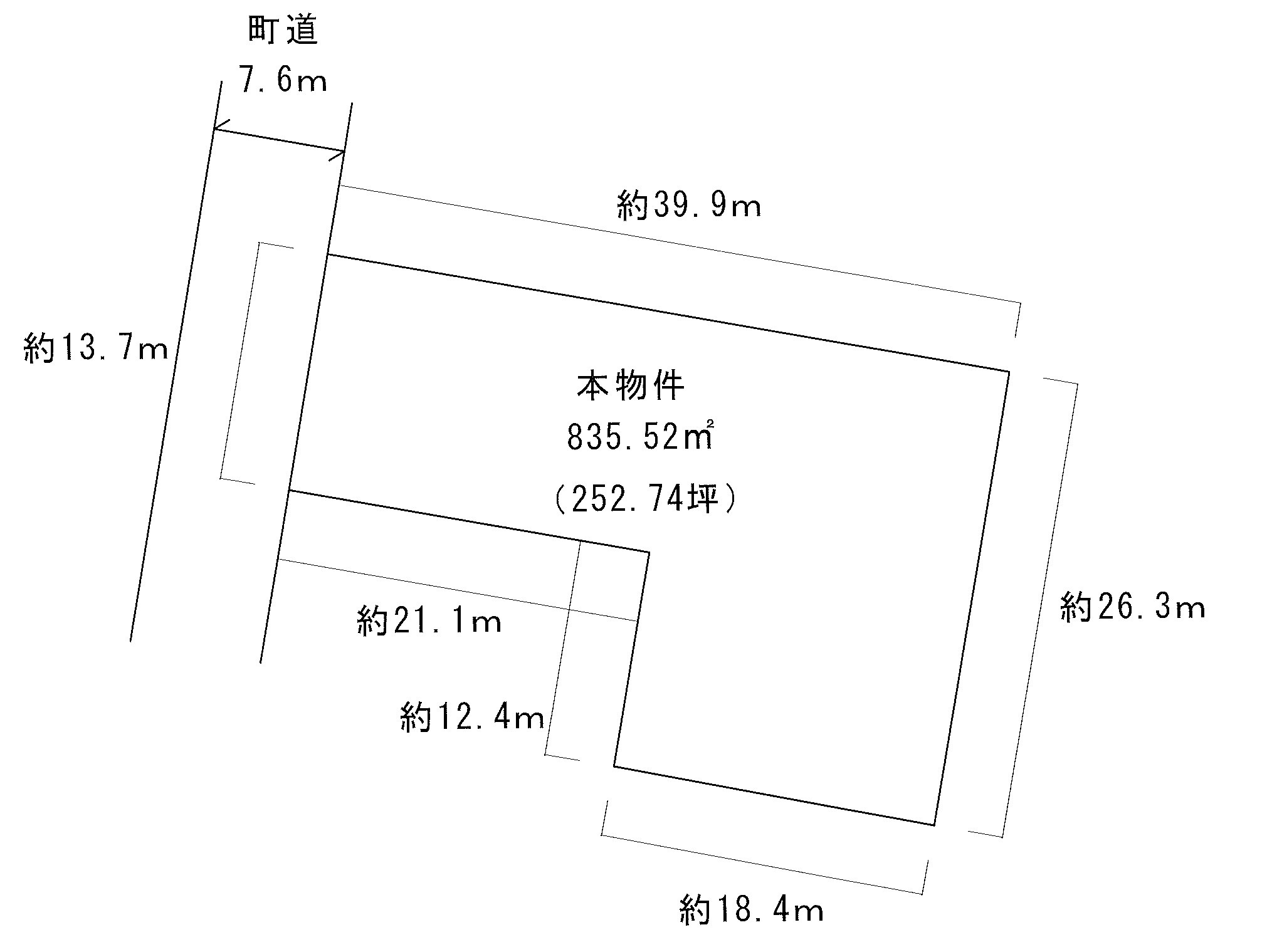川西町上小松　売地の土地図