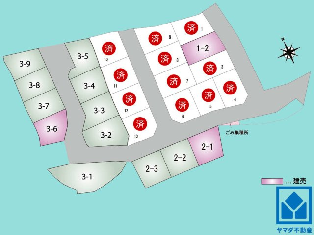 大津市石山寺４丁目　1期　2号地の区画図