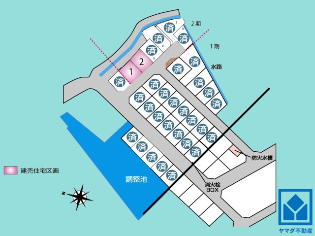 大津市月輪３丁目　2期　1号地の区画図