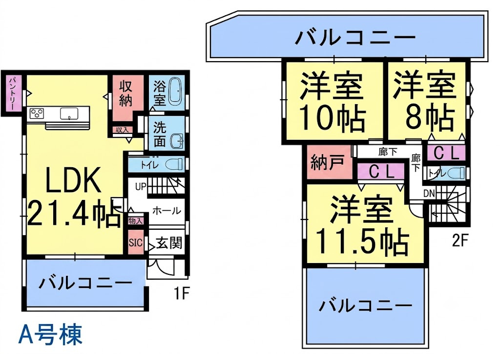 LDK21帖以上アリ　眺望良好　西朝霧丘全6区画　A号地の間取り