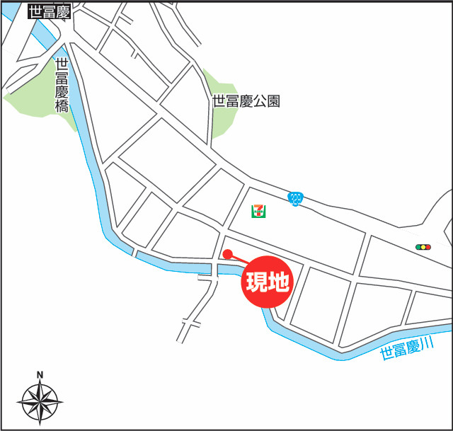 ハートフルタウン名護市世冨慶　全8棟　A号棟の地図