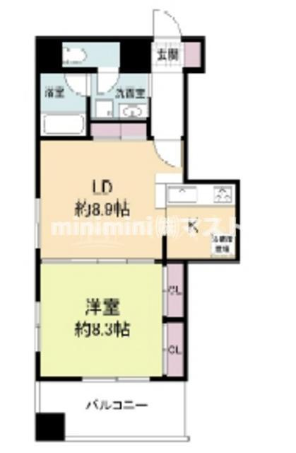 レジディア心斎橋ウエストの間取り