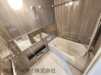 【浴室】 | ライオンズガーデン園田 | 新品の浴室ユニットバスです♪一日の疲れも癒されます！浴室乾燥機付きで雨の日のお洗濯物も困りませんね(^^)