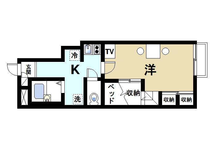 レオパレスセドナの間取り|一人暮らしを快適にできる機能的な間取りです