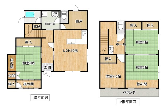 白浜町堅田戸建て(2棟）の間取り
