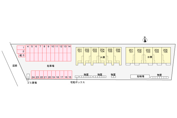 フィレンツェＢの駐車場|駐車場