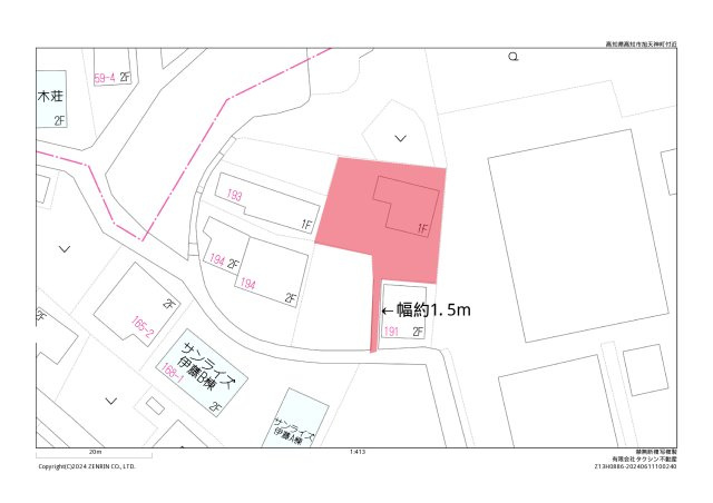 【区画図】 | 売地　高知市旭天神町　@4.66