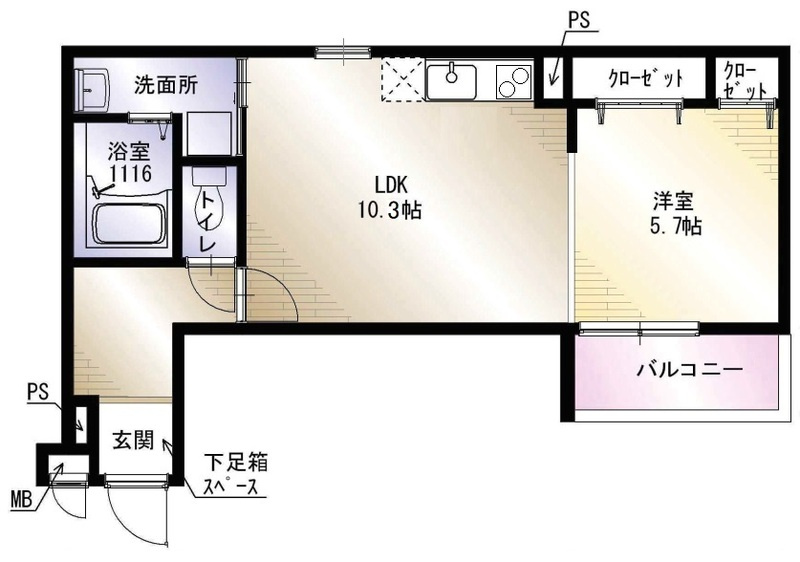 フジパレス上神田Ⅱ番館の間取り