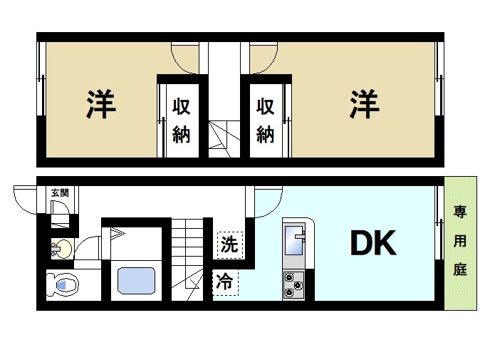 レオパレス浪漫２０００の間取り|2DK