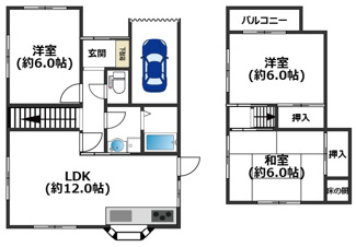 【間取り】 | 米田町米田　戸建