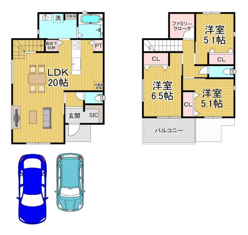 クロワールタウン深井清水　新築戸建の間取り