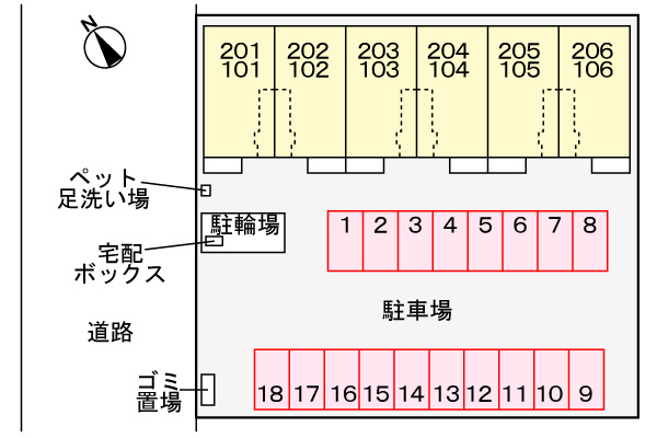 ジプソフィルの区画図|駐車場
