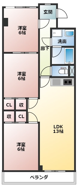 ベルメゾン若森の間取り