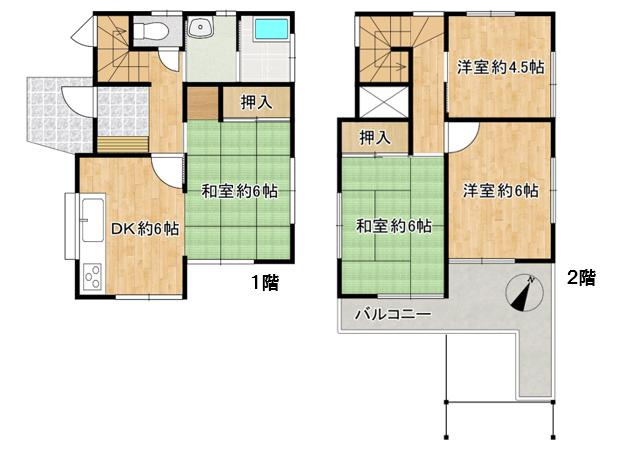 【間取り】 | 武蔵村山市榎３丁目　中古戸建住宅 | 間取りは4DKになります。※リフォームが必要になると思われます。リフォーム業者様もご紹介いたします。